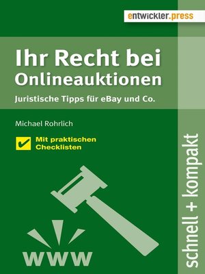 cover image of Ihr Recht bei Onlineauktionen. Juristische Tipps für eBay und Co.